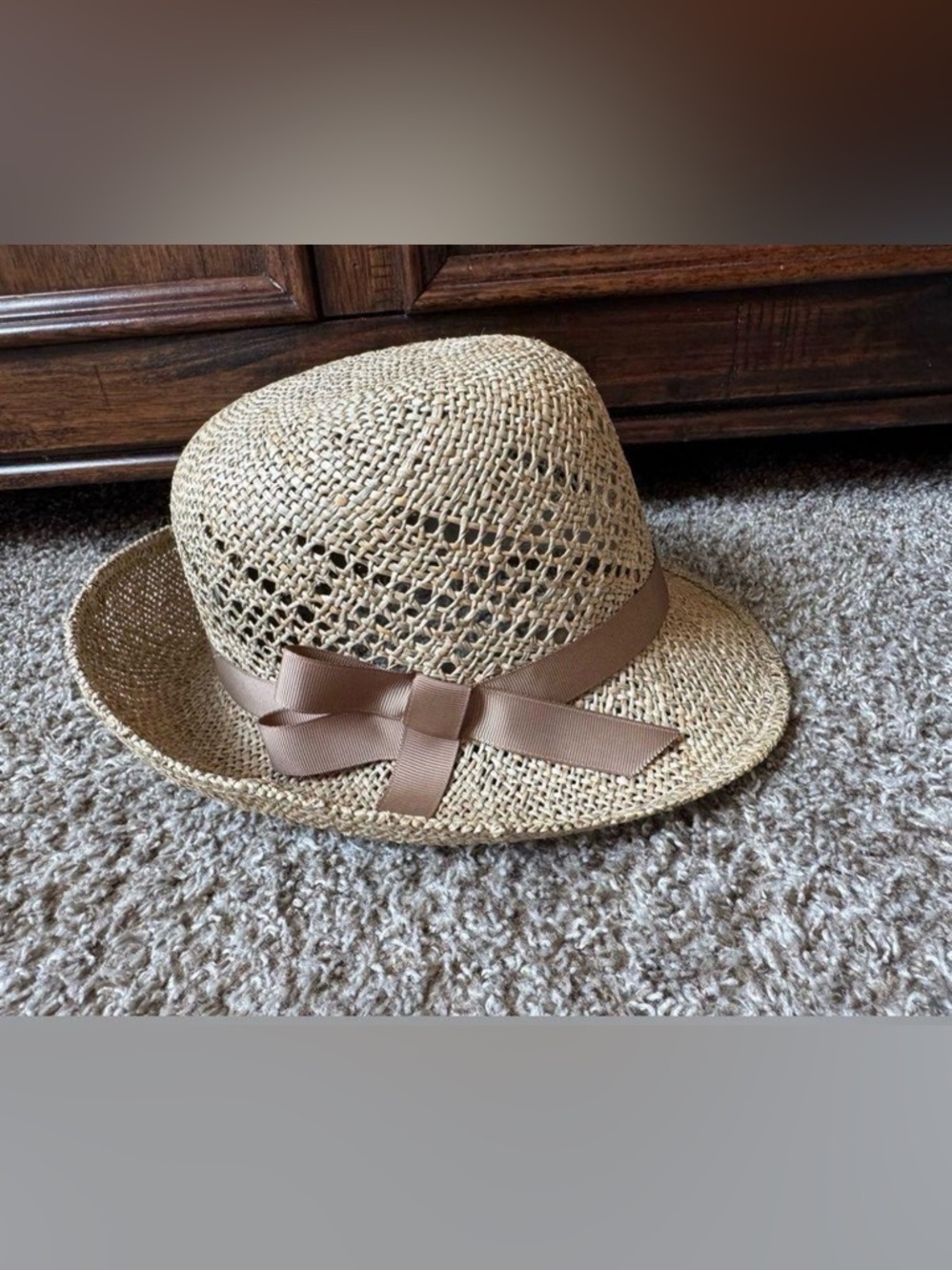 The Vermont Country Store
Beige Woven 100% Straw Sun Bucket Ribbon Hat